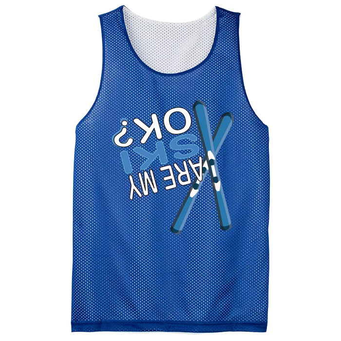 Apres Ski Are My Ski Ok? Ski Saying Funny Cool Gift Mesh Reversible Basketball Jersey Tank