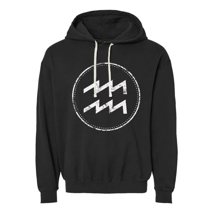 Aquarius Sign – Astrology Zodiac Garment-Dyed Fleece Hoodie