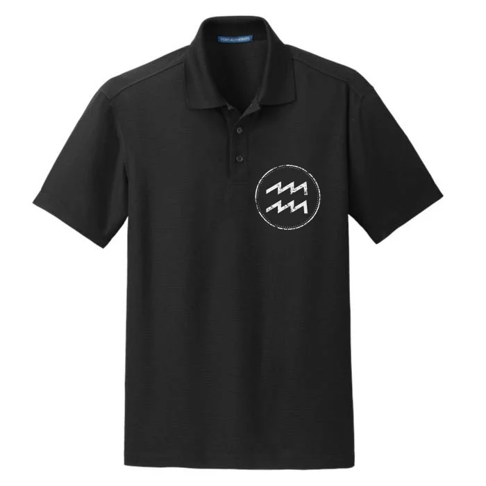 Aquarius Sign – Astrology Zodiac Dry Zone Grid Performance Polo