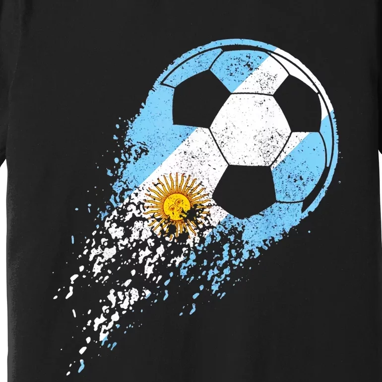 Argentina Soccer Argentinian Flag Pride Soccer Player Premium T-Shirt