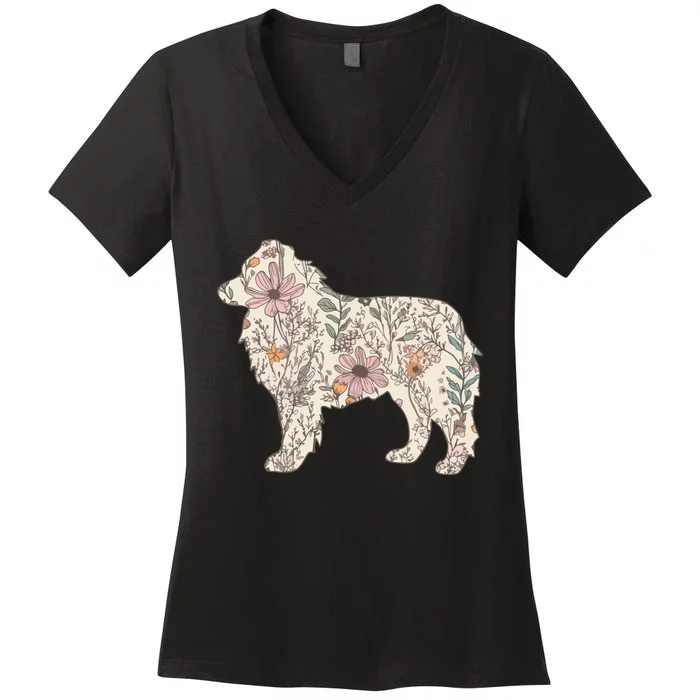 Australian Shepherd Aussie Dog Mom Women's V-Neck T-Shirt