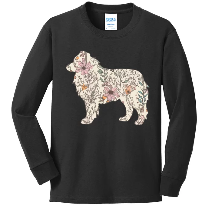 Australian Shepherd Aussie Dog Mom Kids Long Sleeve Shirt