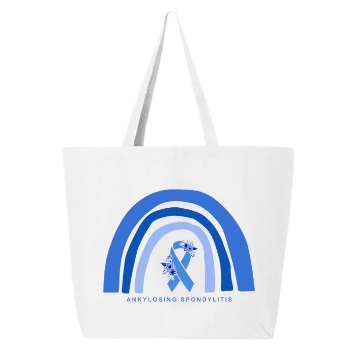 Ankylosing Spondylitis Awareness Support Floral Blue Ribbon 25L Jumbo Tote