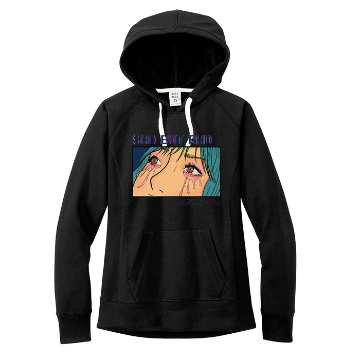 Aesthetic Sad Anime Eyes Teen Sad But Rad Women's Fleece Hoodie