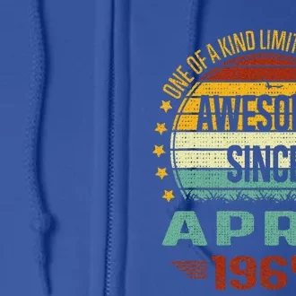 Awesome Since April 1964 Limited Edition 60th Birthday Full Zip Hoodie