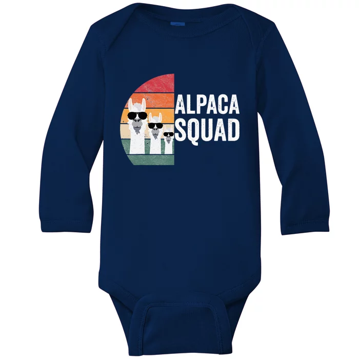 Alpaca Squad Apparel LLama Lovers Friendship Cute Alpacas Baby Long Sleeve Bodysuit