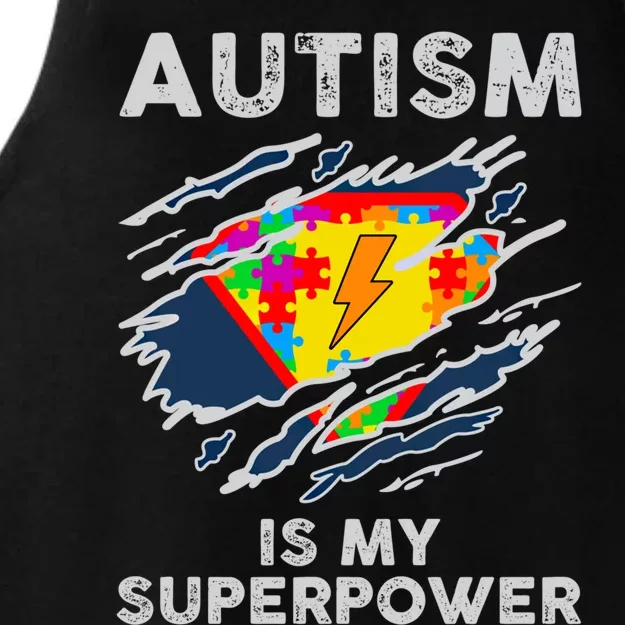 Autism Superpower Autism Awareness Day Gift Ladies Tri-Blend Wicking Tank