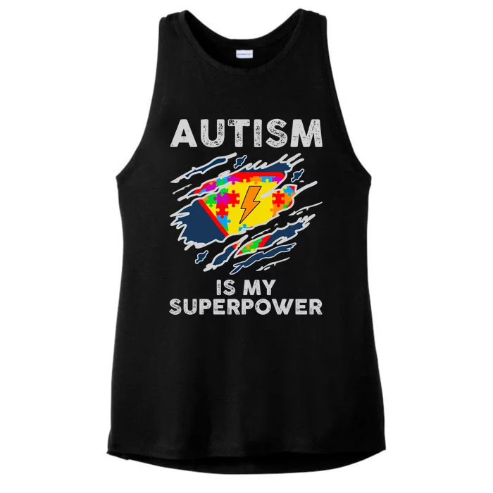 Autism Superpower Autism Awareness Day Gift Ladies Tri-Blend Wicking Tank