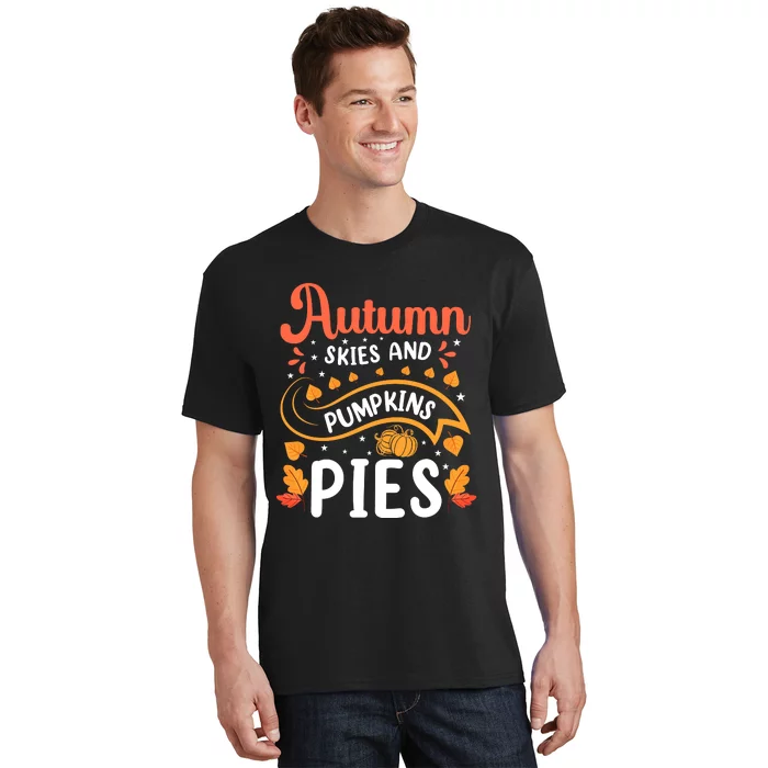 Autumn Skies And Pumpkin Pies Seasonal Graphic T-Shirt