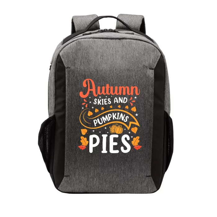 Autumn Skies And Pumpkin Pies Seasonal Graphic Vector Backpack