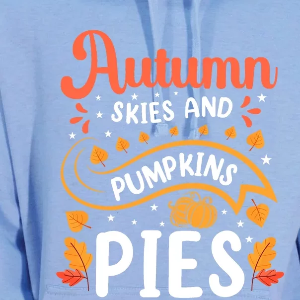 Autumn Skies And Pumpkin Pies Seasonal Graphic Unisex Surf Hoodie