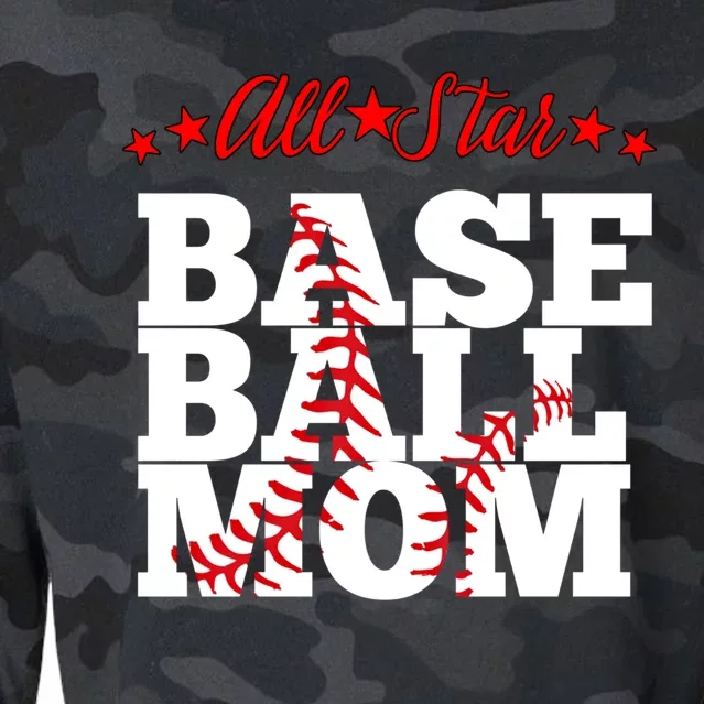 All Star Baseball Mom Cute Gift Cropped Pullover Crew