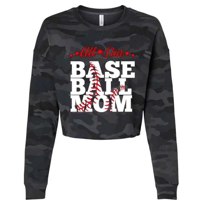 All Star Baseball Mom Cute Gift Cropped Pullover Crew