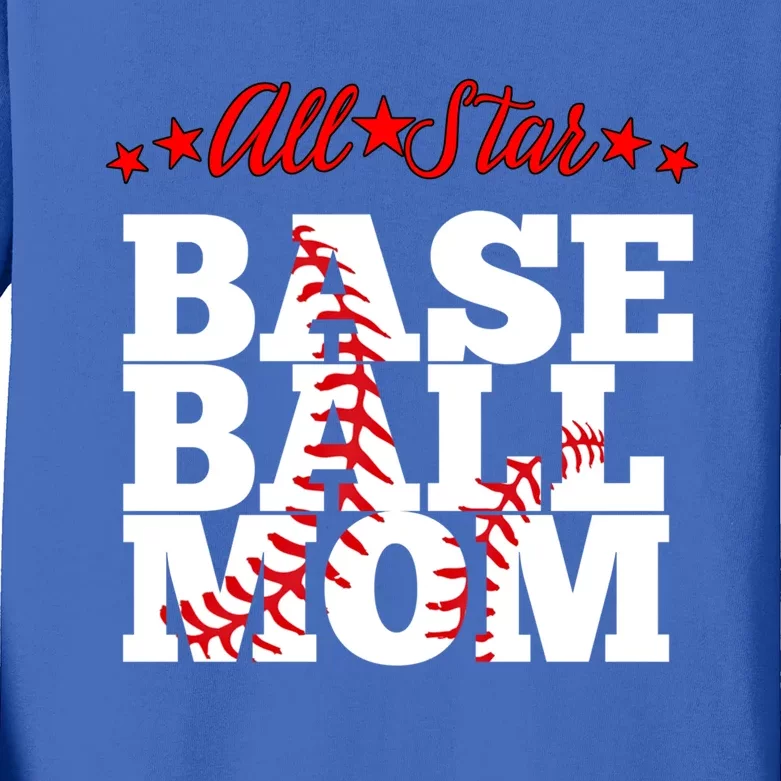 Teeshirtpalace All Star Baseball Mom Cute Gift Kids Long Sleeve Shirt