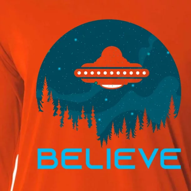 Alien Spaceship Believe Ufo Day Great Gift Cooling Performance Long Sleeve Crew