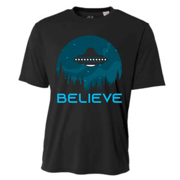 Alien Spaceship Believe Ufo Day Great Gift Cooling Performance Crew T-Shirt