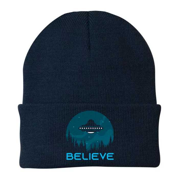 Alien Spaceship Believe Ufo Day Great Gift Knit Cap Winter Beanie