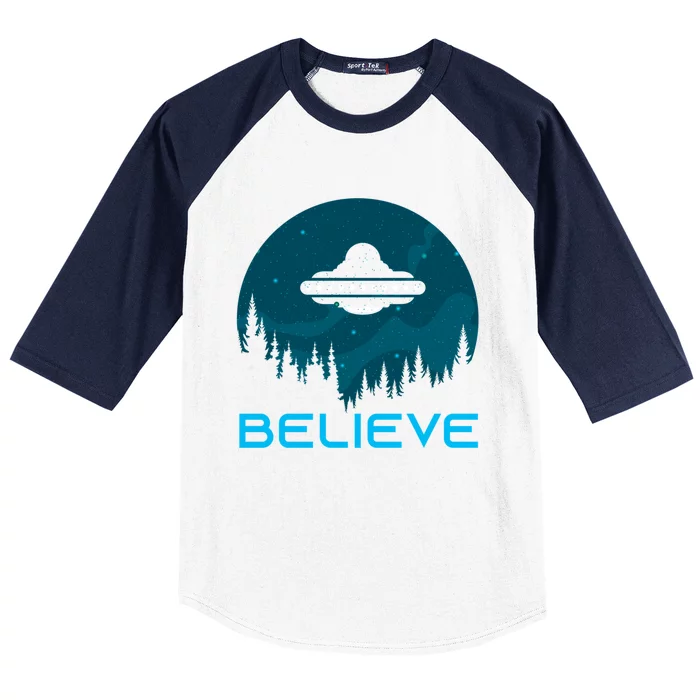 Alien Spaceship Believe Ufo Day Great Gift Baseball Sleeve Shirt