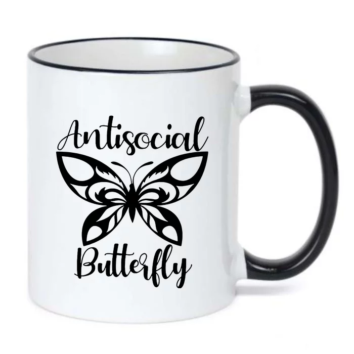 Anti Social Butterfly Black Color Changing Mug