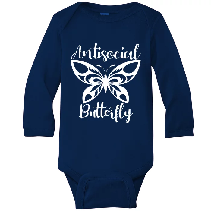 Anti Social Butterfly Baby Long Sleeve Bodysuit