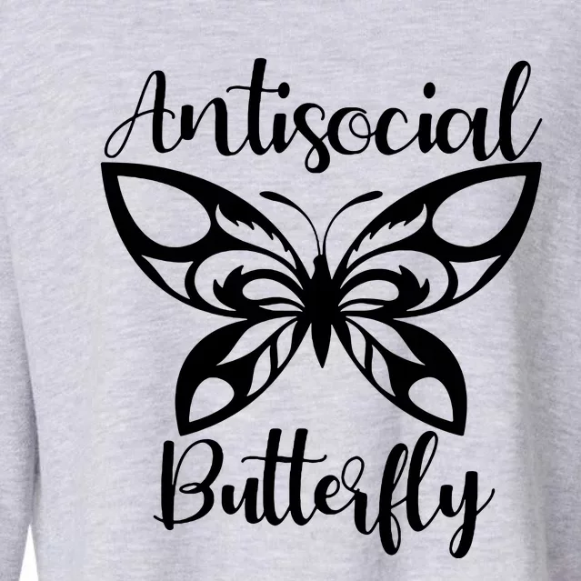 Anti Social Butterfly Cropped Pullover Crew