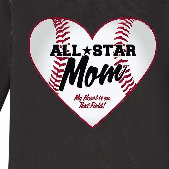 All Star Baseball Mom Baby Long Sleeve Bodysuit