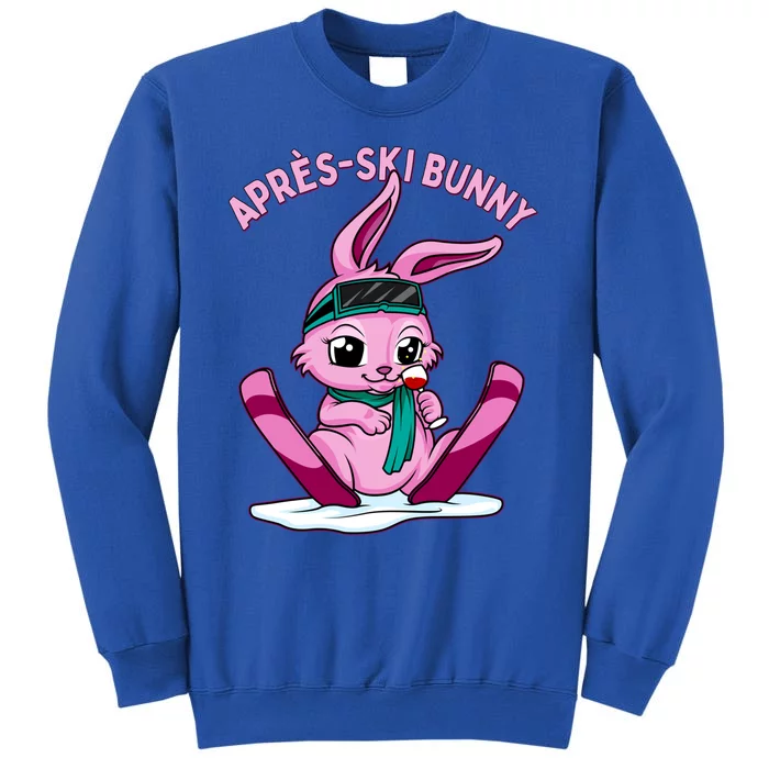 Apres Ski Bunny Ing Wine Funny Skiing Pink Rabbit Party Funny Gift Tall Sweatshirt