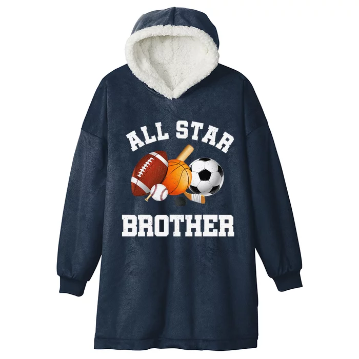 All Star Brother Brother Of The Birthday Boy Sports Hooded Wearable Blanket