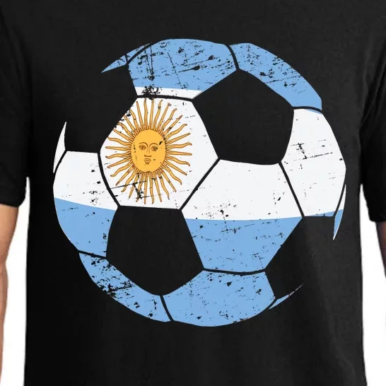 Argentina Soccer Ball Flag Jersey Argentinian Football Pajama Set