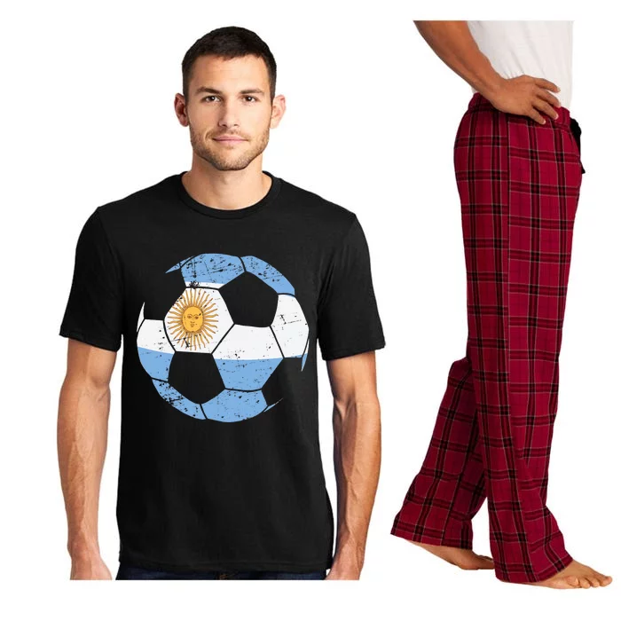 Argentina Soccer Ball Flag Jersey Argentinian Football Pajama Set