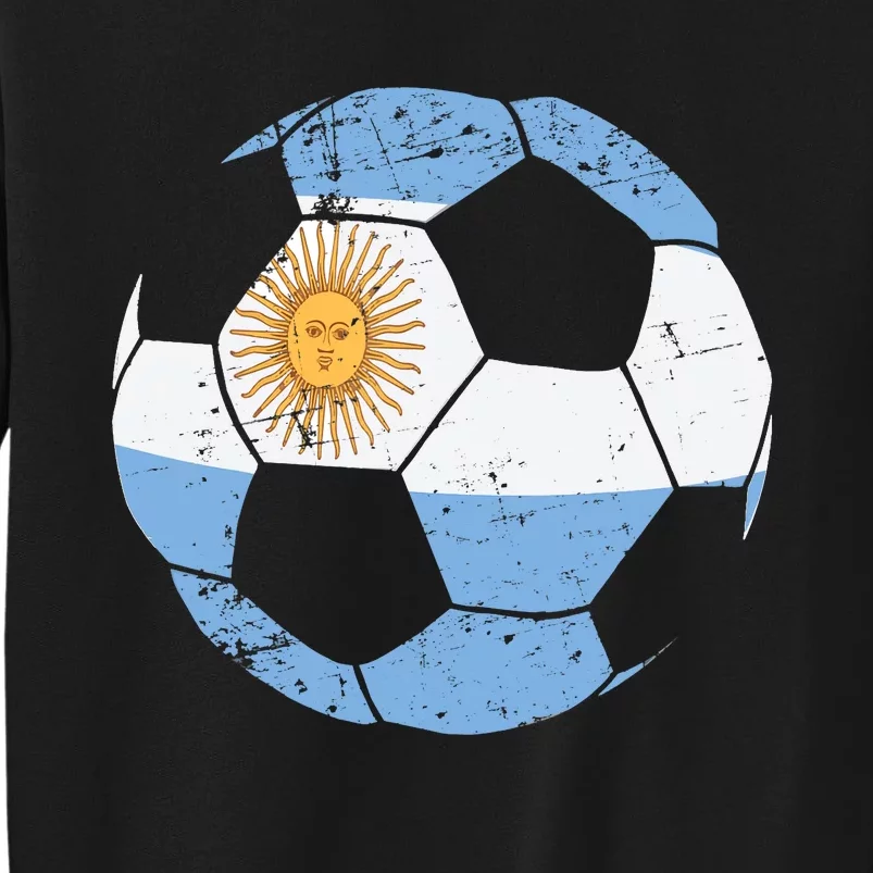 Argentina Soccer Ball Flag Jersey Argentinian Football Tall Sweatshirt