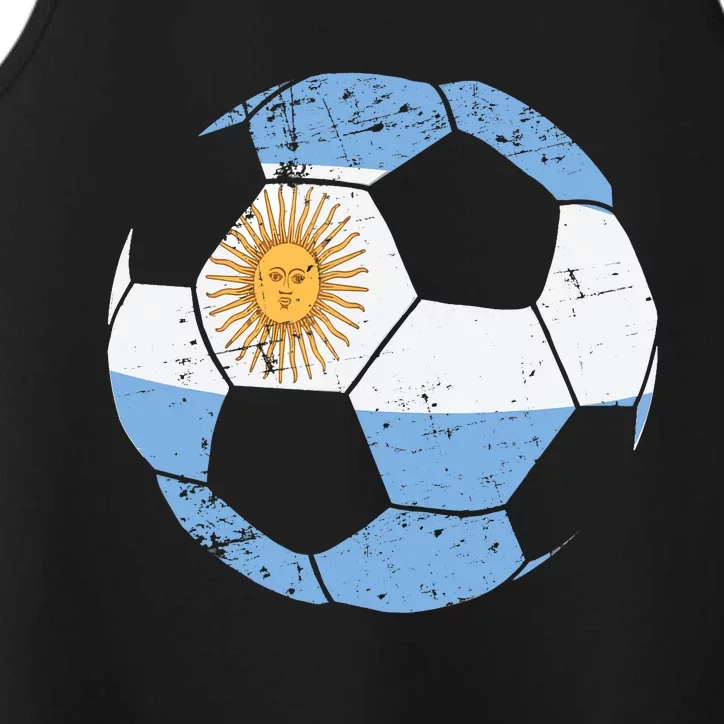 Argentina Soccer Ball Flag Jersey Argentinian Football Performance Tank