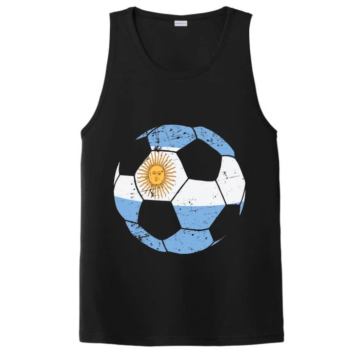 Argentina Soccer Ball Flag Jersey Argentinian Football Performance Tank