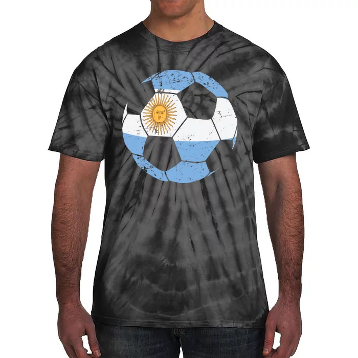 Argentina Soccer Ball Flag Jersey Argentinian Football Tie-Dye T-Shirt