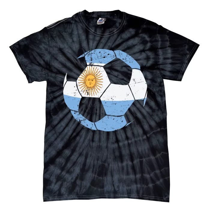 Argentina Soccer Ball Flag Jersey Argentinian Football Tie-Dye T-Shirt