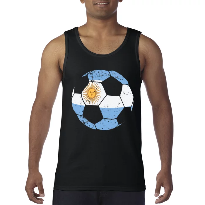 Argentina Soccer Ball Flag Jersey Argentinian Football Tank Top