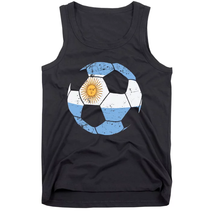 Argentina Soccer Ball Flag Jersey Argentinian Football Tank Top