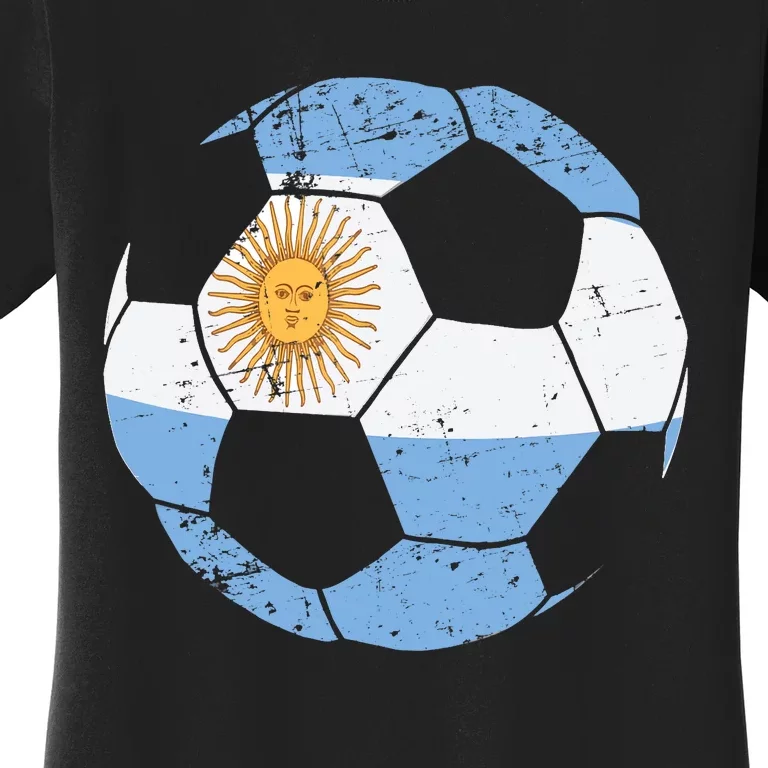 Argentina Soccer Ball Flag Jersey Argentinian Football Women's T-Shirt