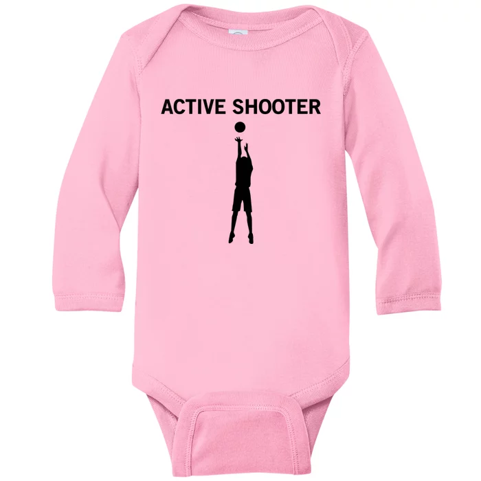 Active Shooter Basketball Lovers Women Baby Long Sleeve Bodysuit