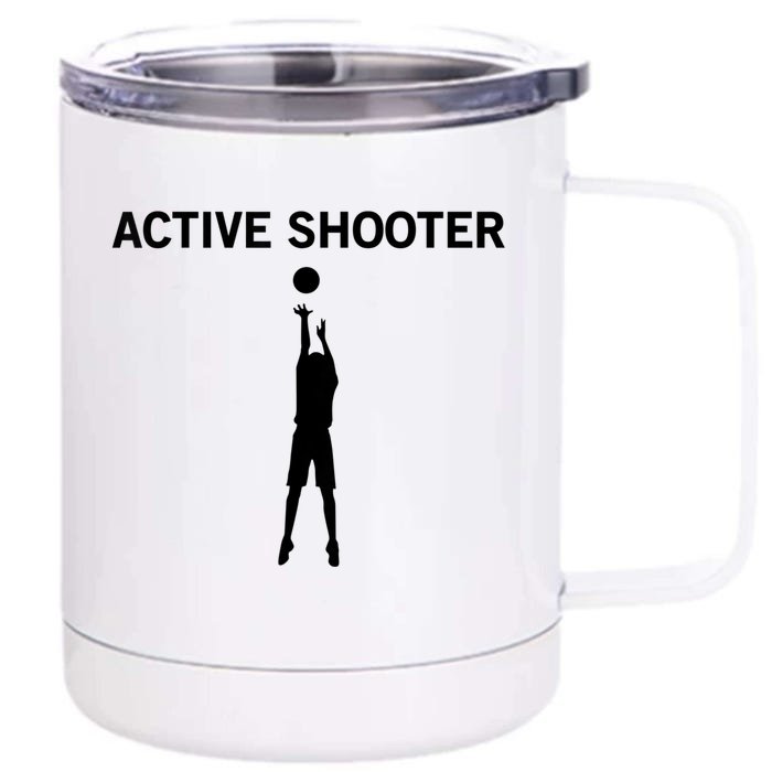 Active Shooter Basketball Lovers Women Front & Back 12oz Stainless Steel Tumbler Cup