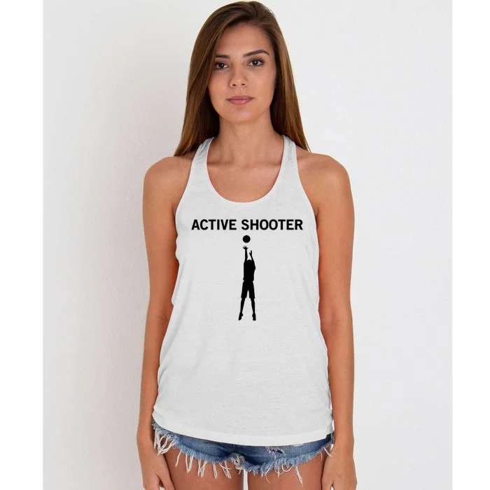 Active Shooter Basketball Lovers Women Women's Knotted Racerback Tank