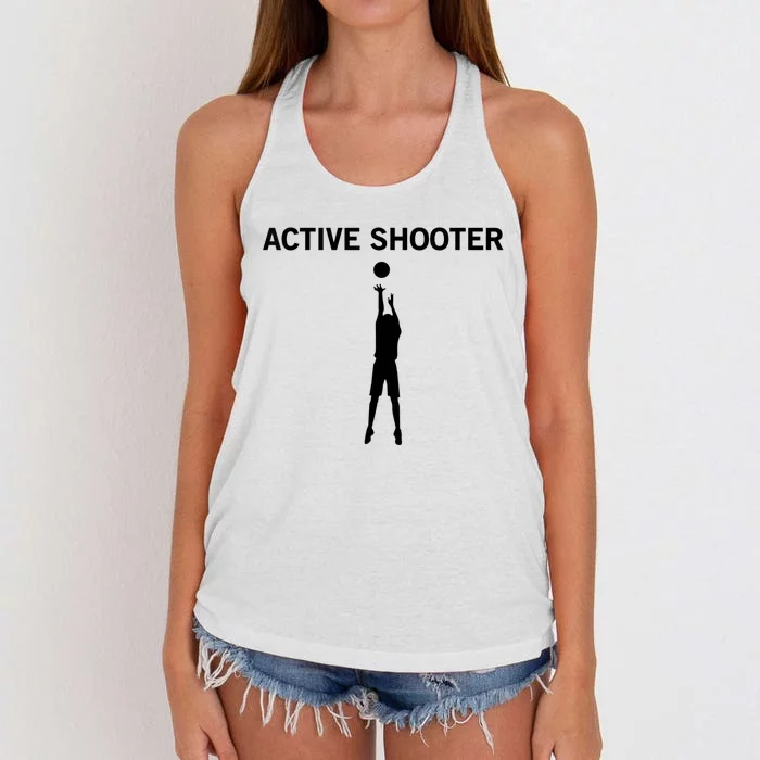 Active Shooter Basketball Lovers Women Women's Knotted Racerback Tank