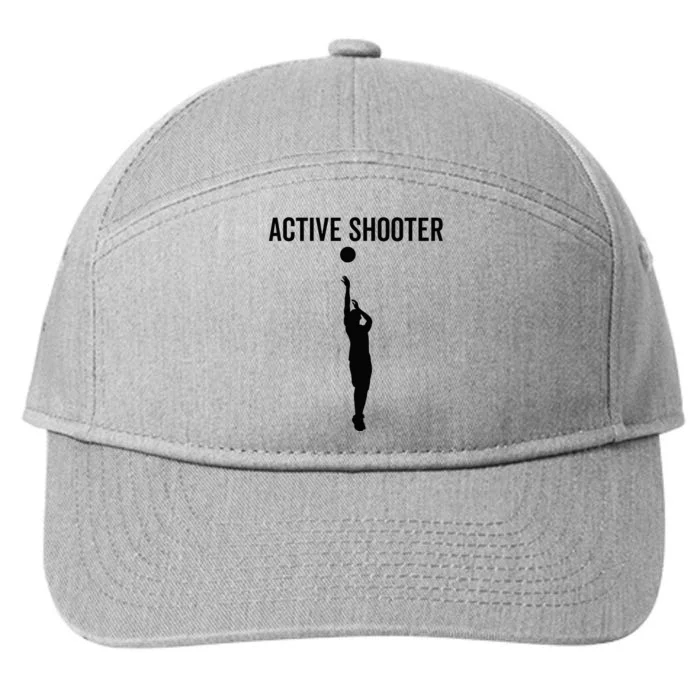 Active Shooter Basketball Funny Sport Lover Humor 7-Panel Snapback Hat