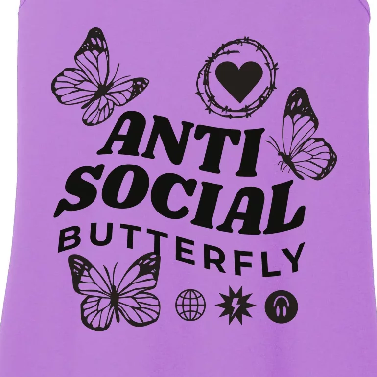 Anti Social Butterfly Retro Ladies Essential Tank