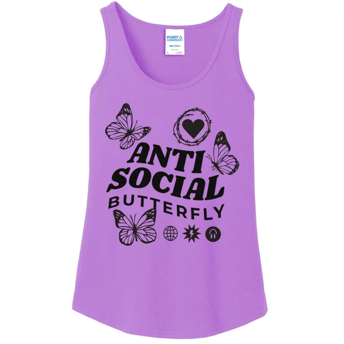 Anti Social Butterfly Retro Ladies Essential Tank