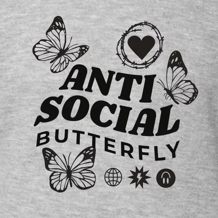 Anti Social Butterfly Retro Toddler Sweatshirt