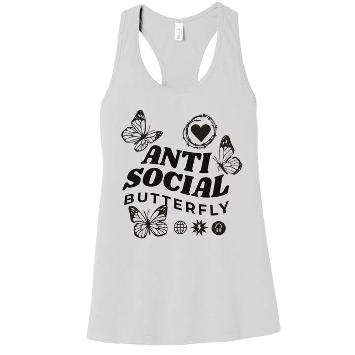 Anti Social Butterfly Retro Women's Racerback Tank