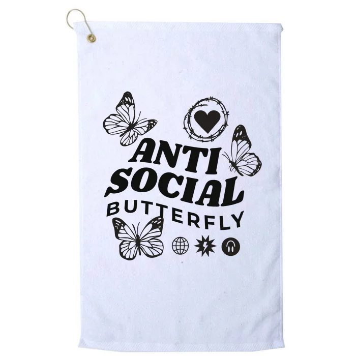 Anti Social Butterfly Retro Platinum Collection Golf Towel