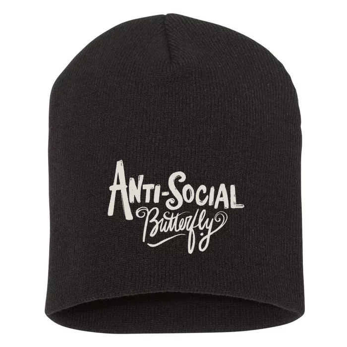 Anti Social Butterfly Short Acrylic Beanie