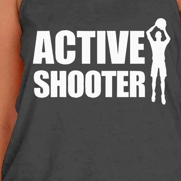 Active Shooter Basketball Player Basketball Active Shooter Women's Knotted Racerback Tank